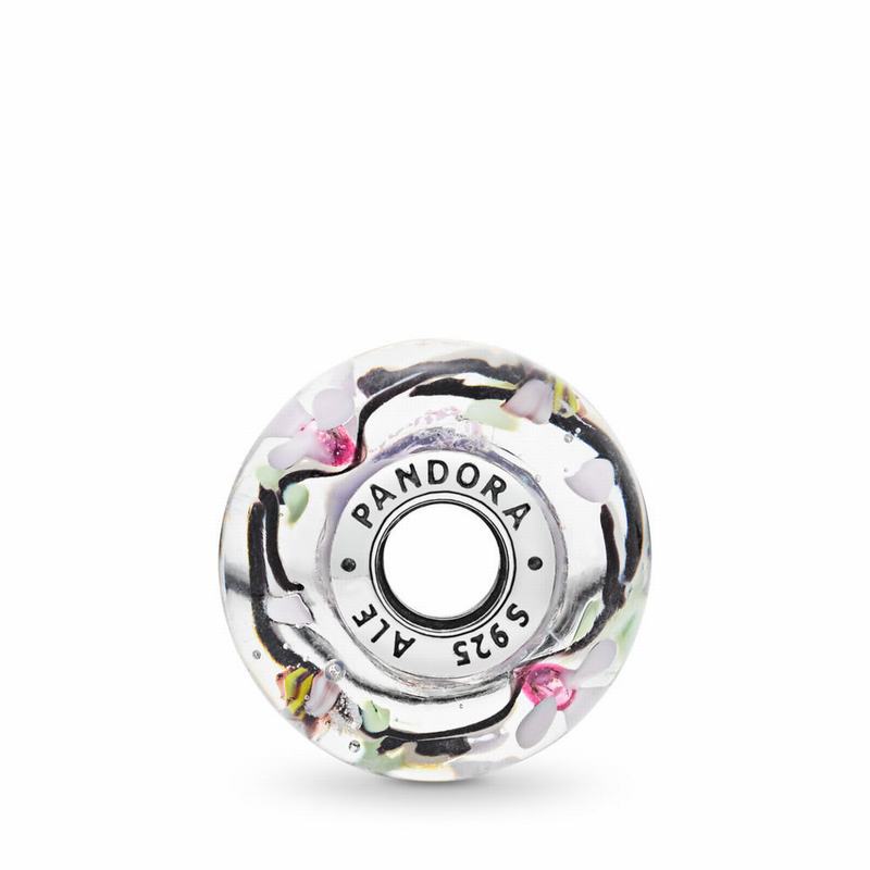 Pandora Enchanted Garden Charm - Sterling Silver/Glass/Black - Canada | KZ6566NF